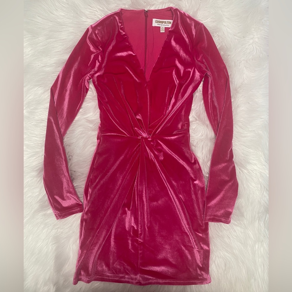 Dress the population bright fuchsia mini dress